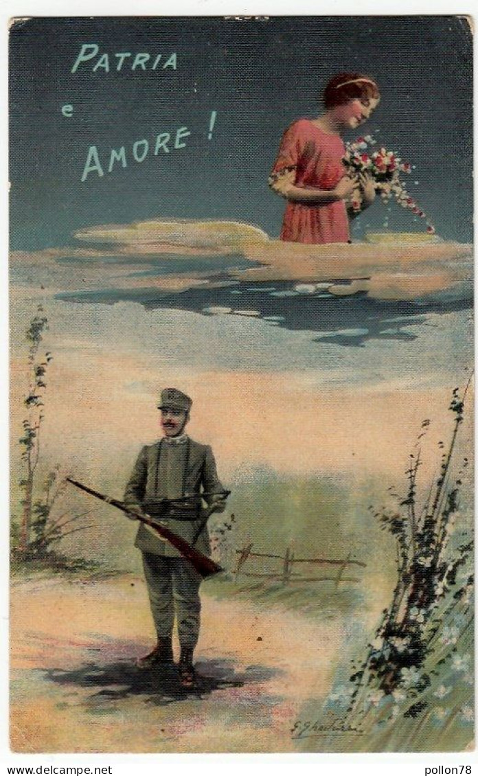 MILITARI - PATRIA E AMORE - 1916 - Vedi Firma Illustratore - Vedi Retro - Formato Piccolo - Patriottiche