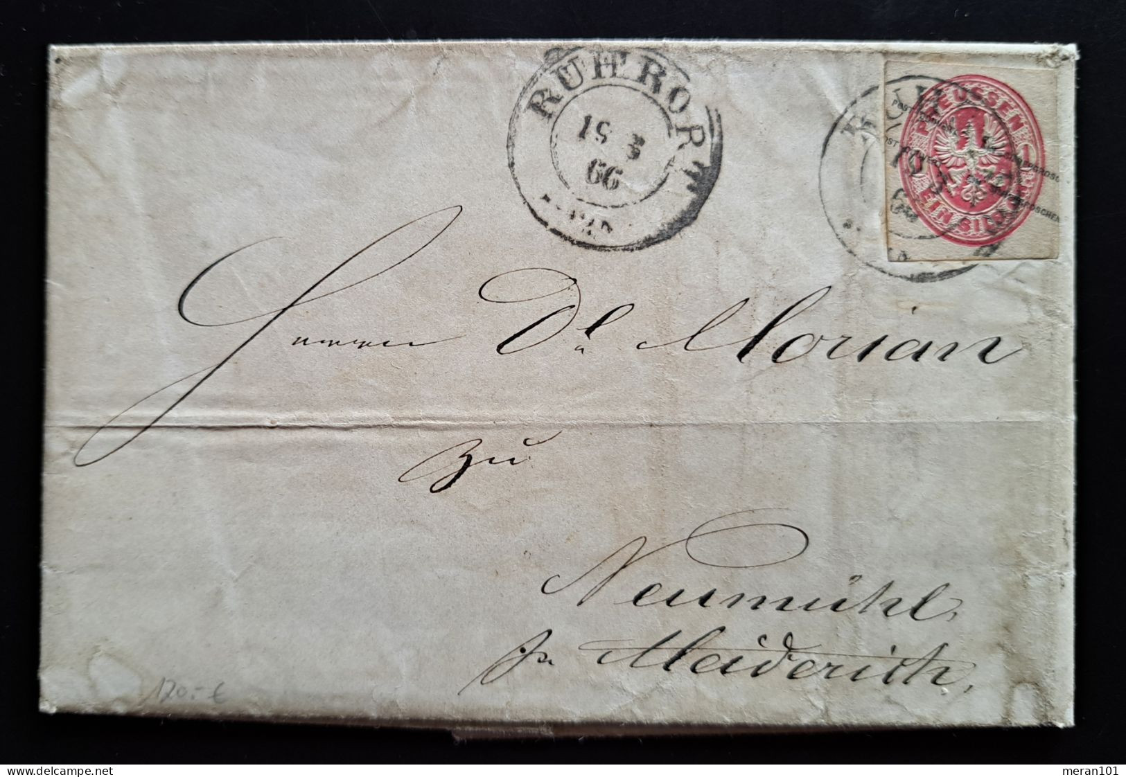 Preussen 1866, Brief Mit Inhalt ROHRORT, Ganzsachenausschnitt GAA15 - Storia Postale