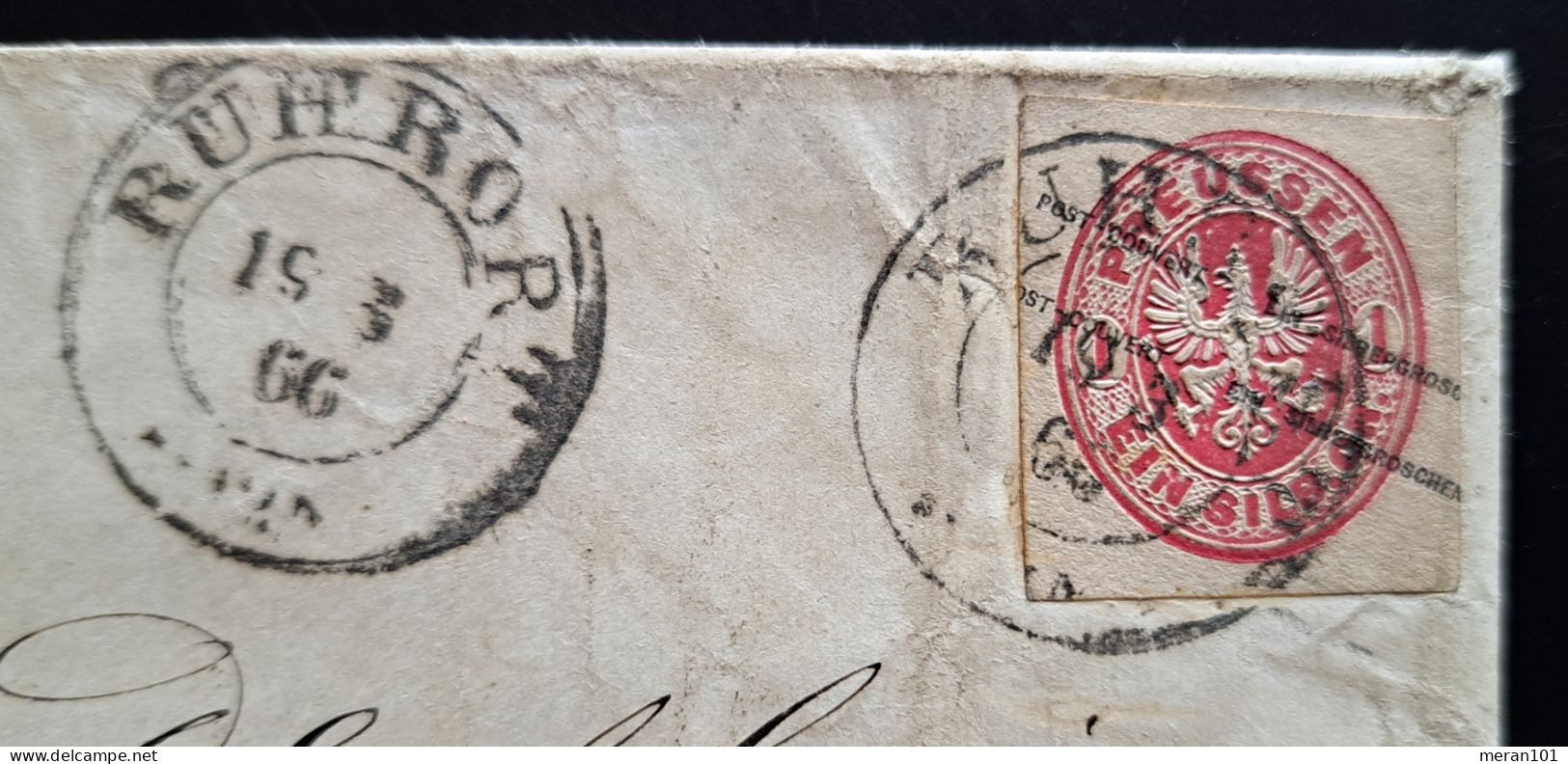 Preussen 1866, Brief Mit Inhalt ROHRORT, Ganzsachenausschnitt GAA15 - Storia Postale