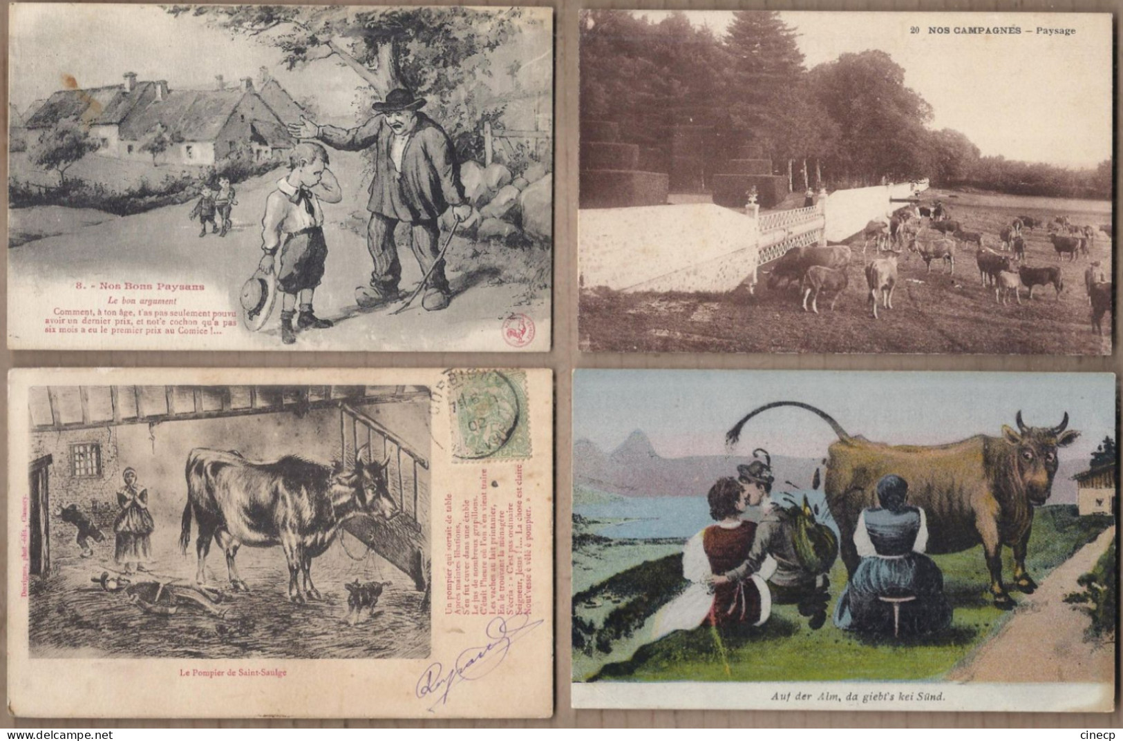 LOT 20 CPA AGRICULTURE ANIMATIONS CULTURES ELEVAGE FERMES VACHES TROUPEAUX DESSINS PAYSANS - Otros & Sin Clasificación