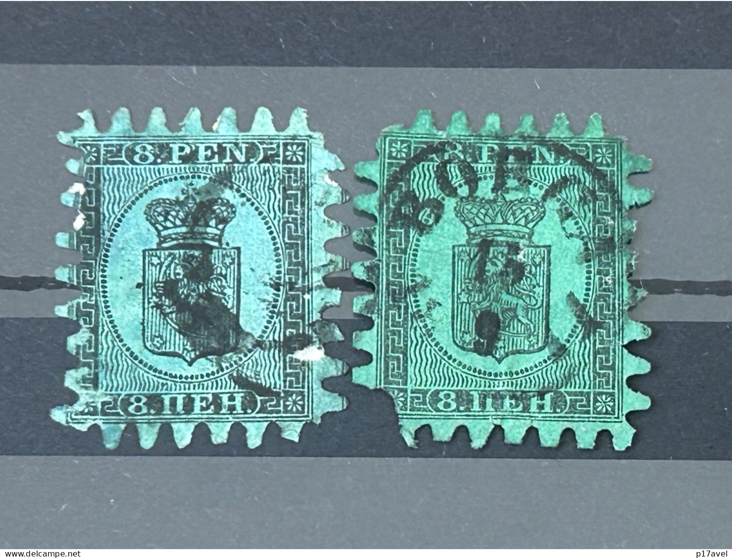 Finnland Wappen 2x Mi - Nr. 6 . Gestempelt . - Used Stamps