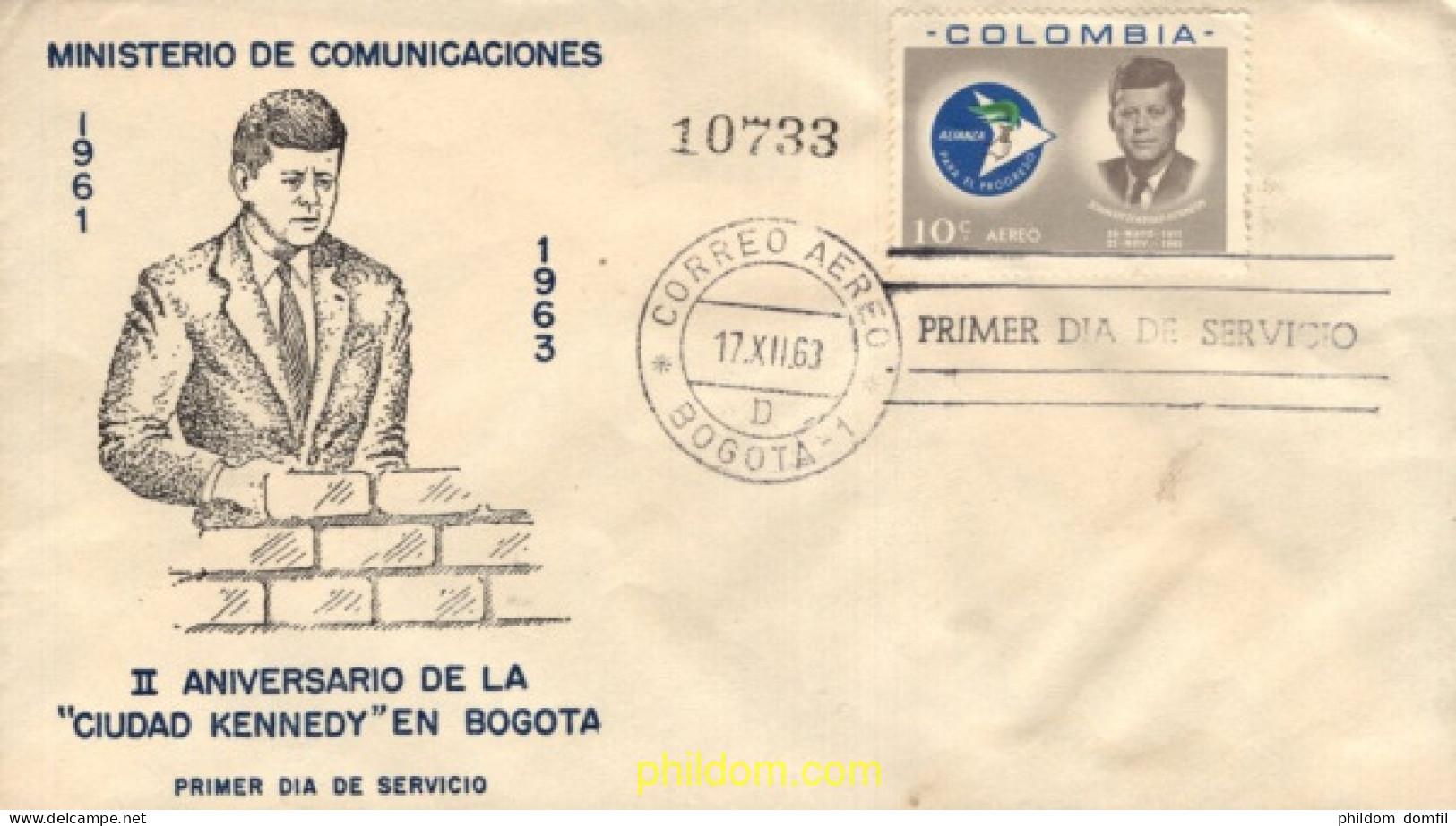 730812 MNH COLOMBIA 1963 MUERTE DEL PRESIDENTE KENNEDY - Colombia