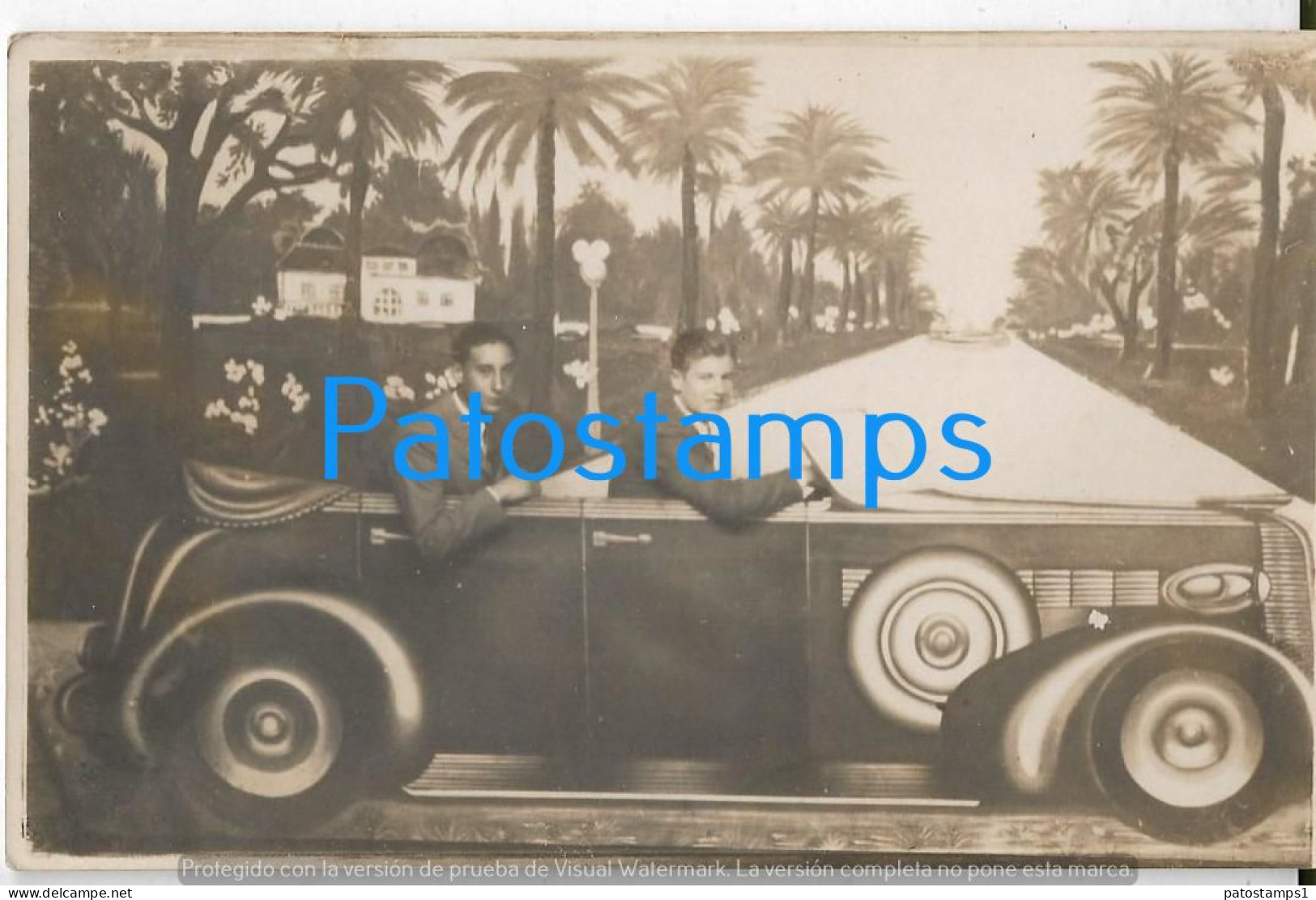 228894 ARGENTINA COSTUMES MAN'S IN AUTOMOBILE CAR CURTAIN TELON POSTAL POSTCARD - Argentine