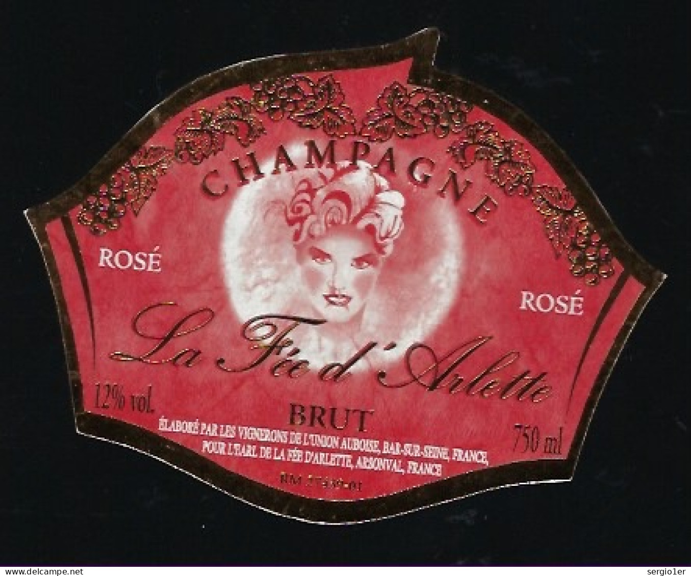 Etiquette Champagne Brut Rosé La Fée D'Arlette  Arsonval Aube 10  " Femme" - Champagne