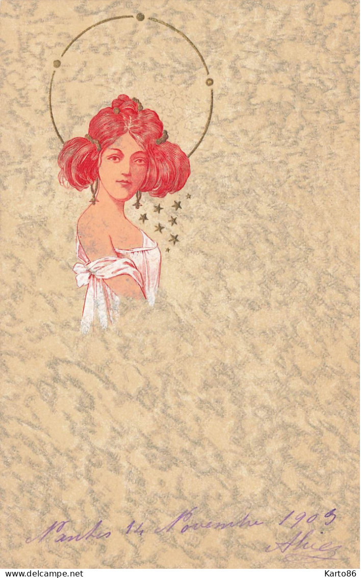 Raphael KIRCHNER ? * CPA Illustrateur Kirchner Jugendstil Art Nouveau * Femme * Dos 1900 Précurseur - Kirchner, Raphael