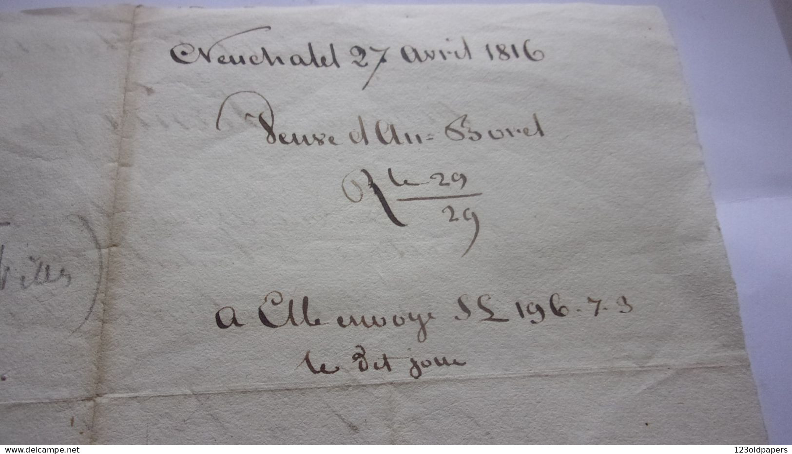 1816  PERNOD FILS A COUVET NEUFCHATEL // PERNOD ALCOOL ABSINTHE - 1801-1848: Voorlopers XIX
