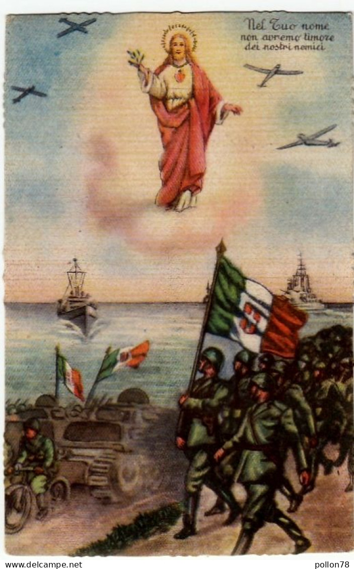 MILITARI - NEL TUO NOME NON AVREMO TIMORE DEI NOSTRI NEMICI - CARD. FERRARI - Vedi Retro - Formato Piccolo - Patriotic