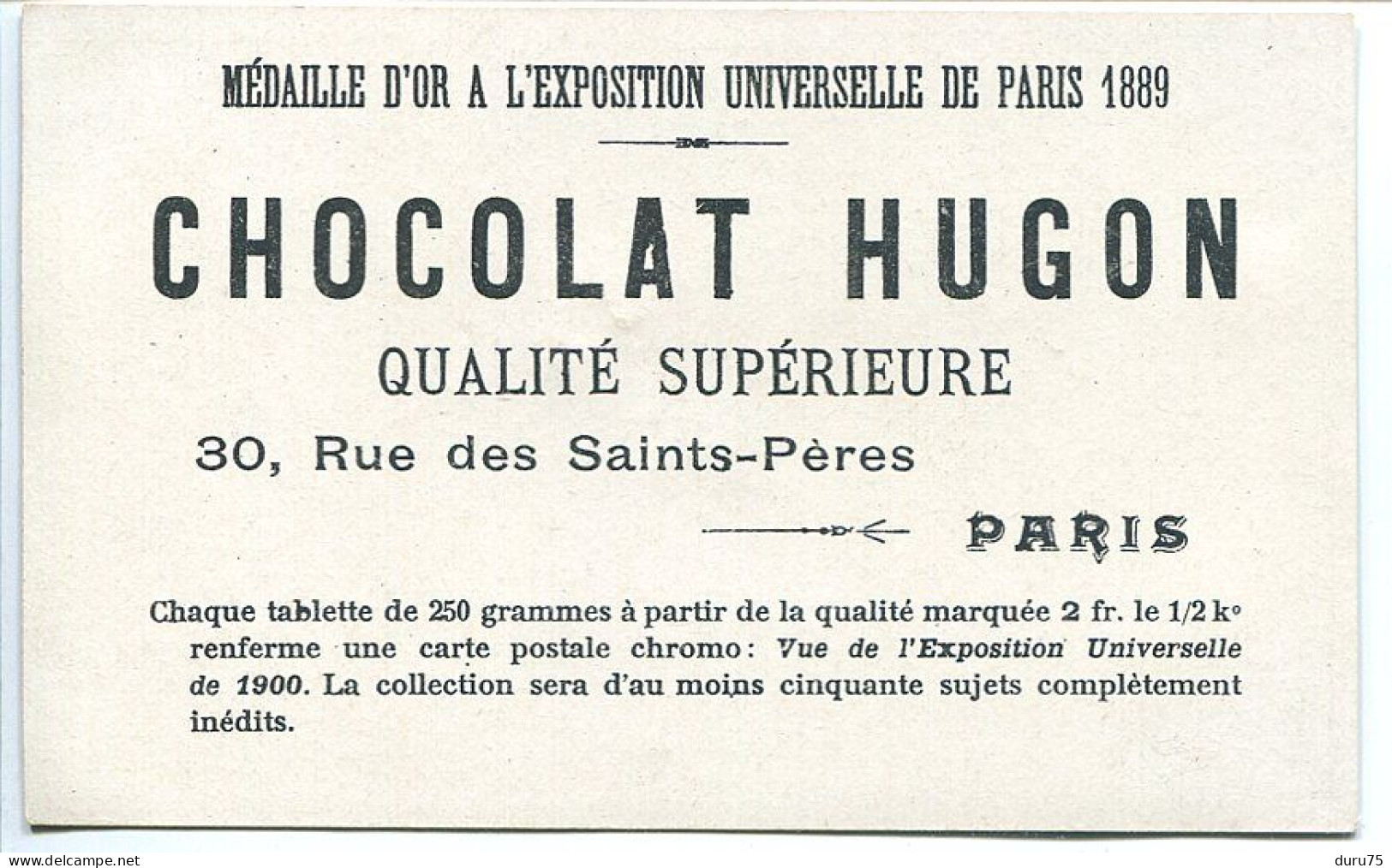 IMAGE CHROMO Chocolat HUGON * Le Bâton Protecteur ( Bâton Blanc De Gardien De La Paix Enfant Bébé * Litho A. Farradesche - Andere & Zonder Classificatie