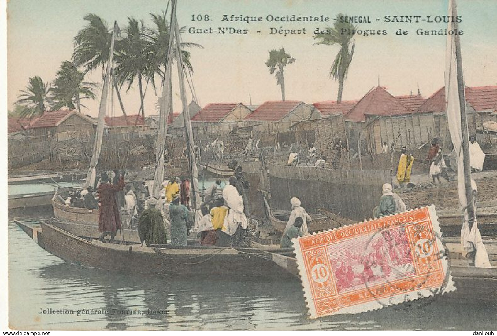 SENEGAL / SAINT LOUIS   Guet N'Dar - Départ Des Pirogues De Gandiole  108  Edit Fortier - Sénégal