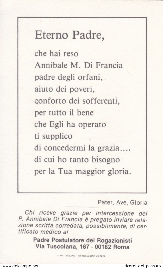 Santino Il Servo Di Dio Annibale M.di Francia - Andachtsbilder