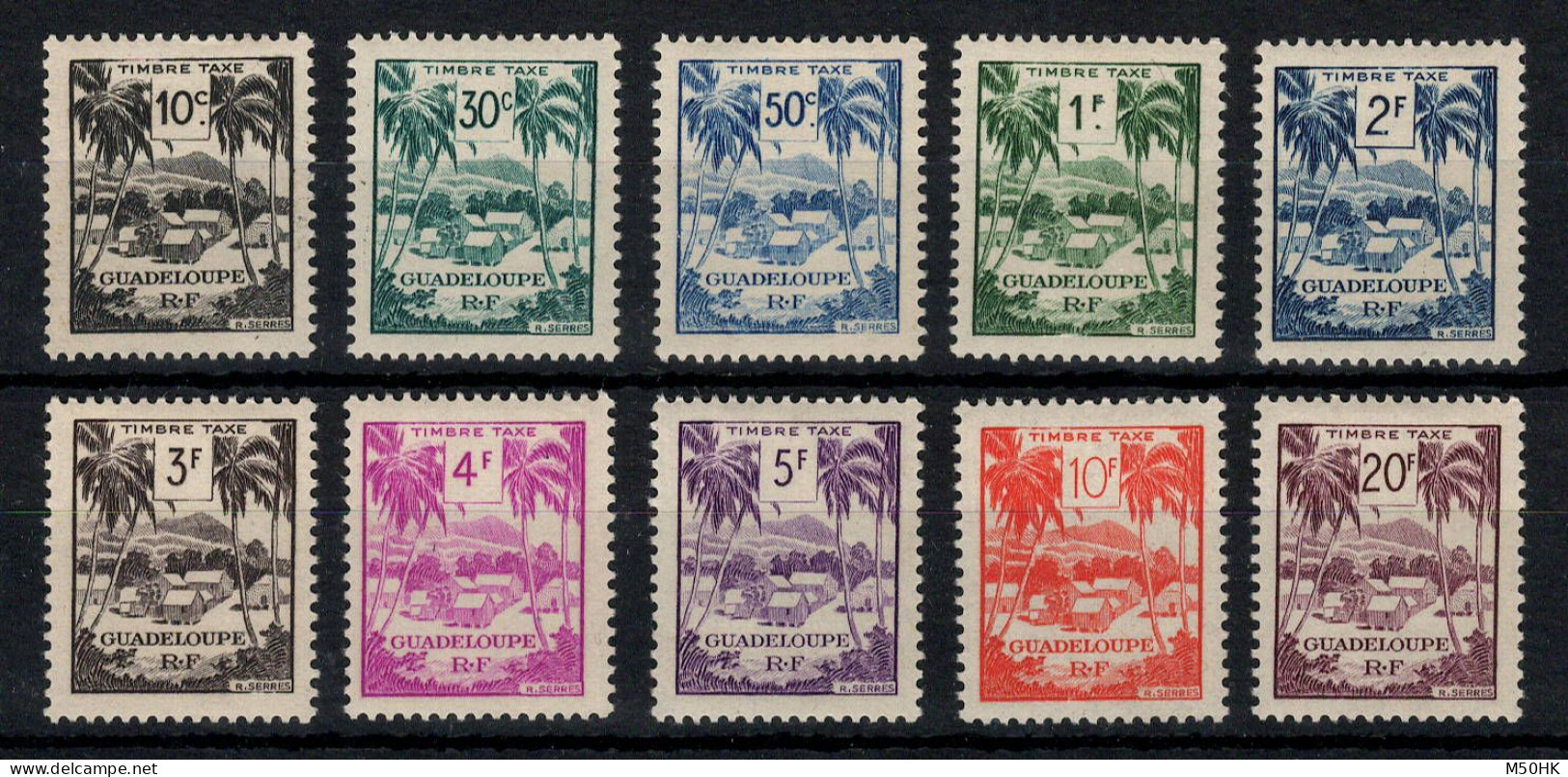 Guadeloupe - Taxe YV 41 à 50 N* MH Complete , Cote 14,50 Euros - Timbres-taxe