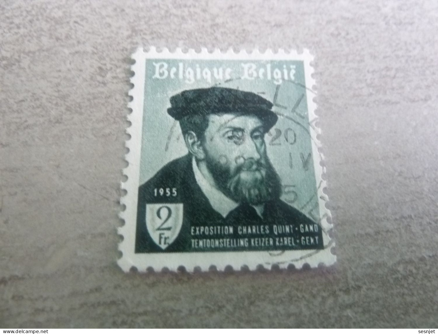 Belgique - Exposition Charles Quint - Gand - Val 2f. - Bleu-vert Et Noir - Oblitéré - Année 1955 - - Used Stamps