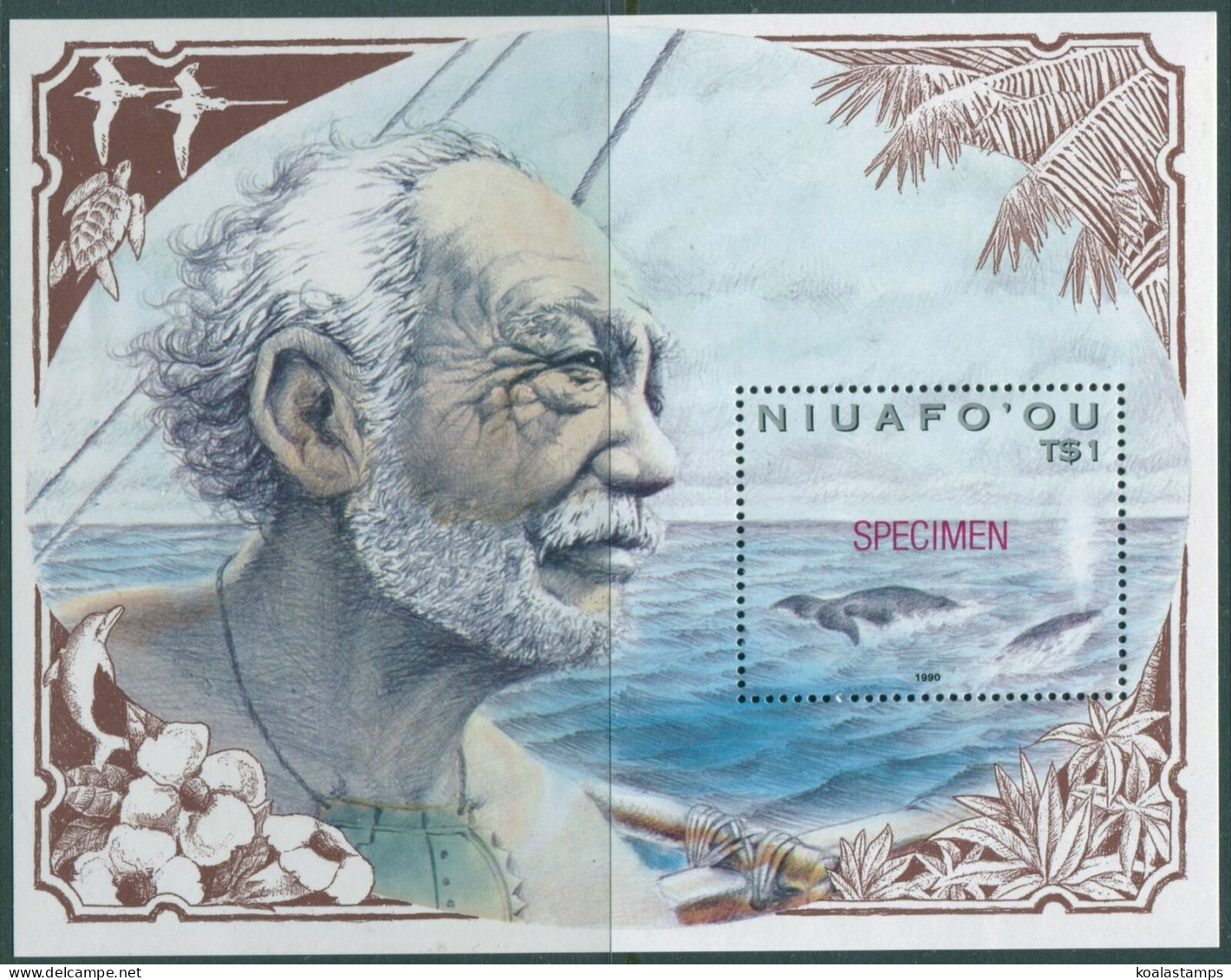 Niuafo'ou 1990 SG147 Polynesian Whaling SPECIMEN MS MNH - Tonga (1970-...)