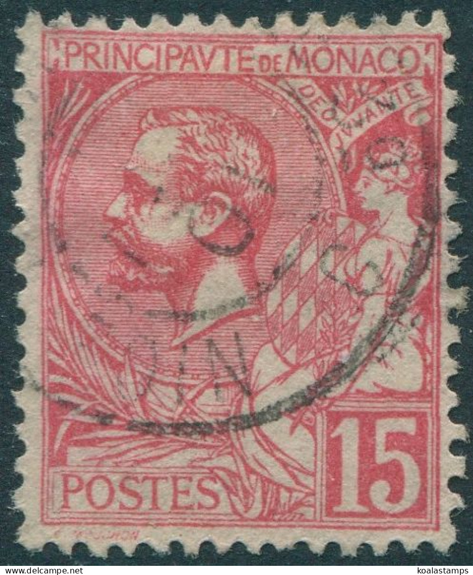 Monaco 1891 SG15 15c Pink Prince Albert FU - Autres & Non Classés