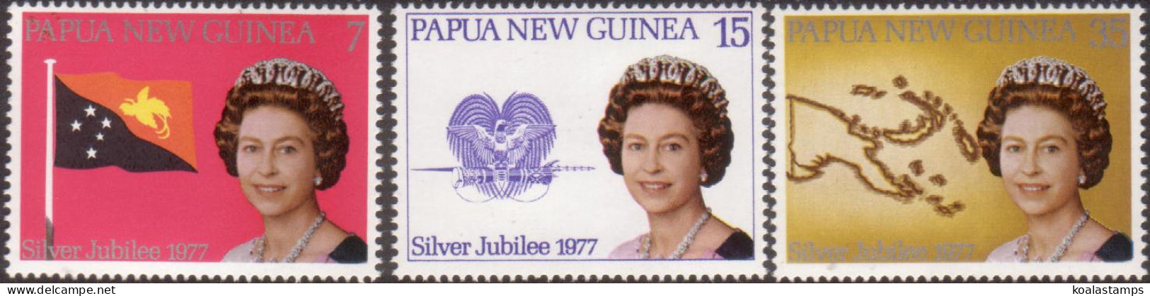 Papua New Guinea 1977 SG330-332 Silver Jubilee Set MNH - Papouasie-Nouvelle-Guinée