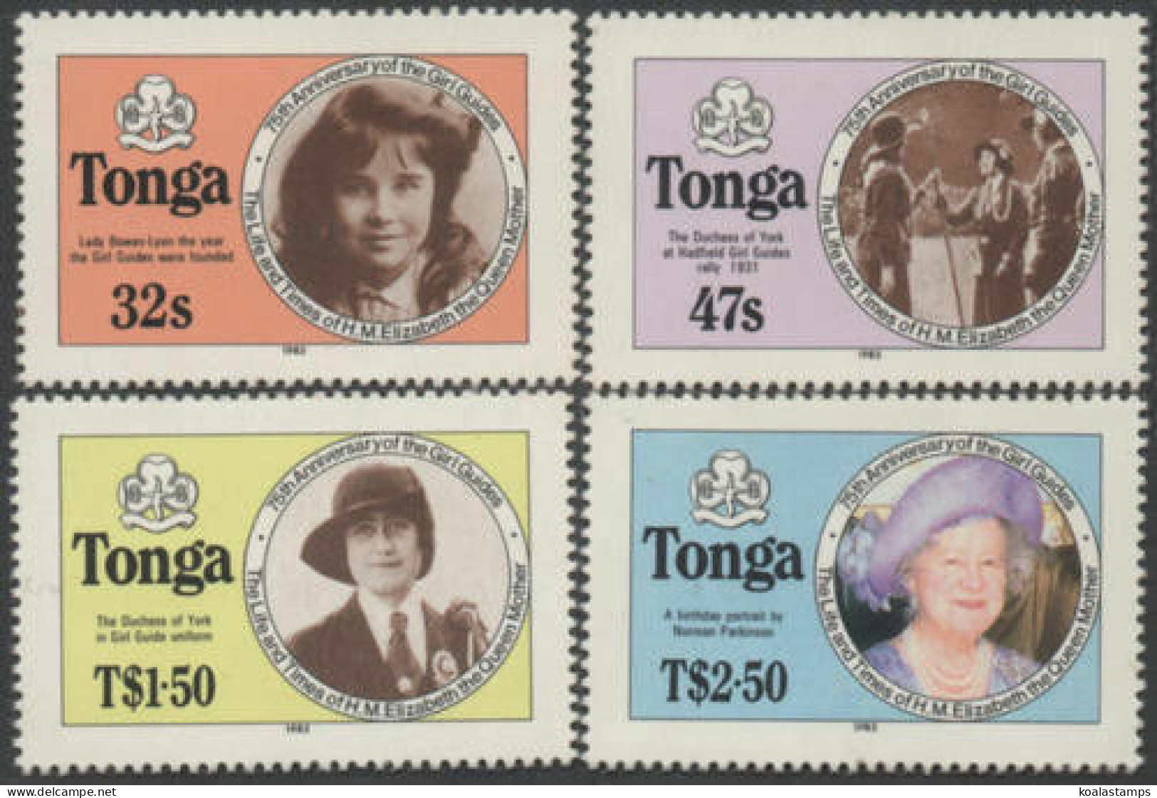 Tonga 1985 SG915B-918B Life And Times Of Queen Mother Perforated Set MNH - Tonga (1970-...)