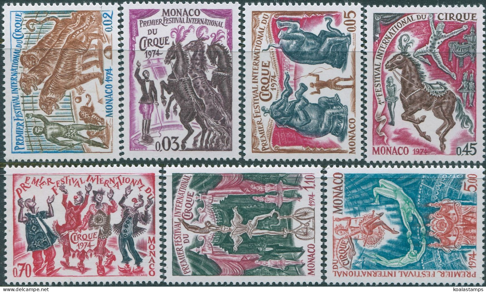 Monaco 1974 SG1132-1138 Circus Festival Set MNH - Other & Unclassified
