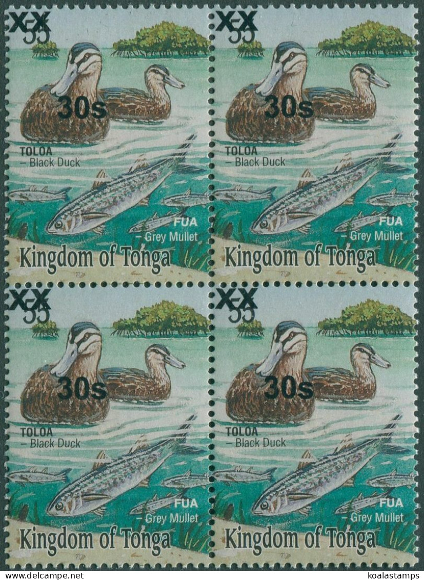 Tonga 2008 SG1615 30s On 55s Black Ducks And Grey Mullet Block MNH - Tonga (1970-...)