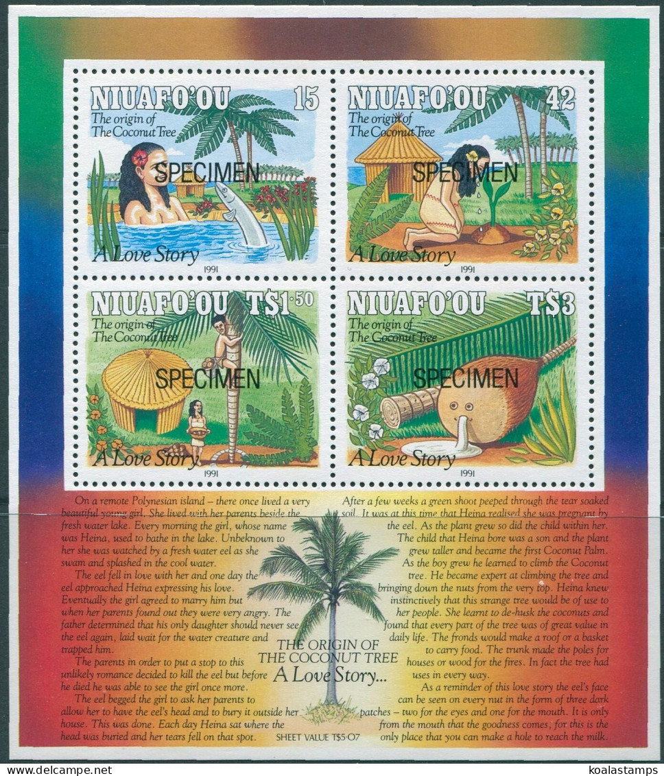 Niuafo'ou 1991 SG163 Christmas Coconut Legend Specimen MS MNH - Tonga (1970-...)