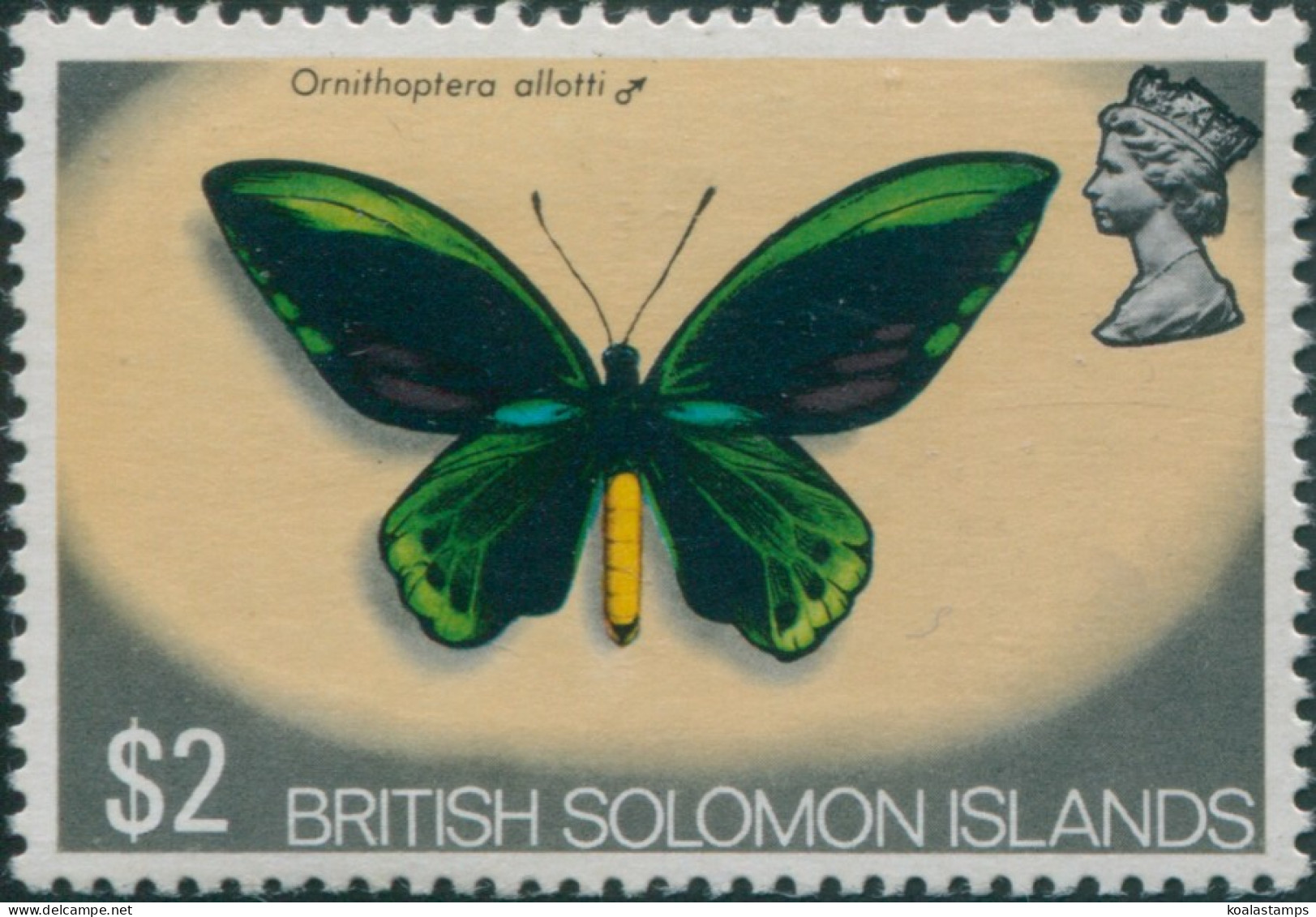 Solomon Islands 1972 SG233 $2 Butterfly MNH - Solomon Islands (1978-...)