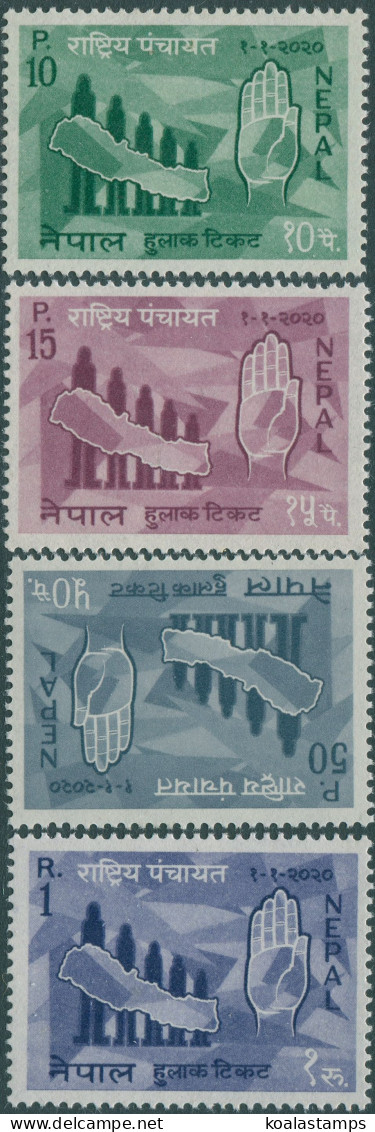 Nepal 1963 SG176-179 Map And Open Hand Set MNH - Nepal
