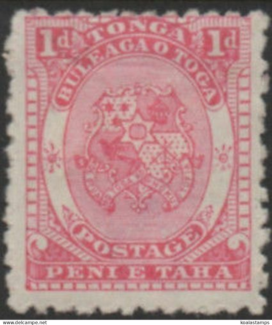 Tonga 1892 SG10 1d Coat Of Arms MH - Tonga (1970-...)