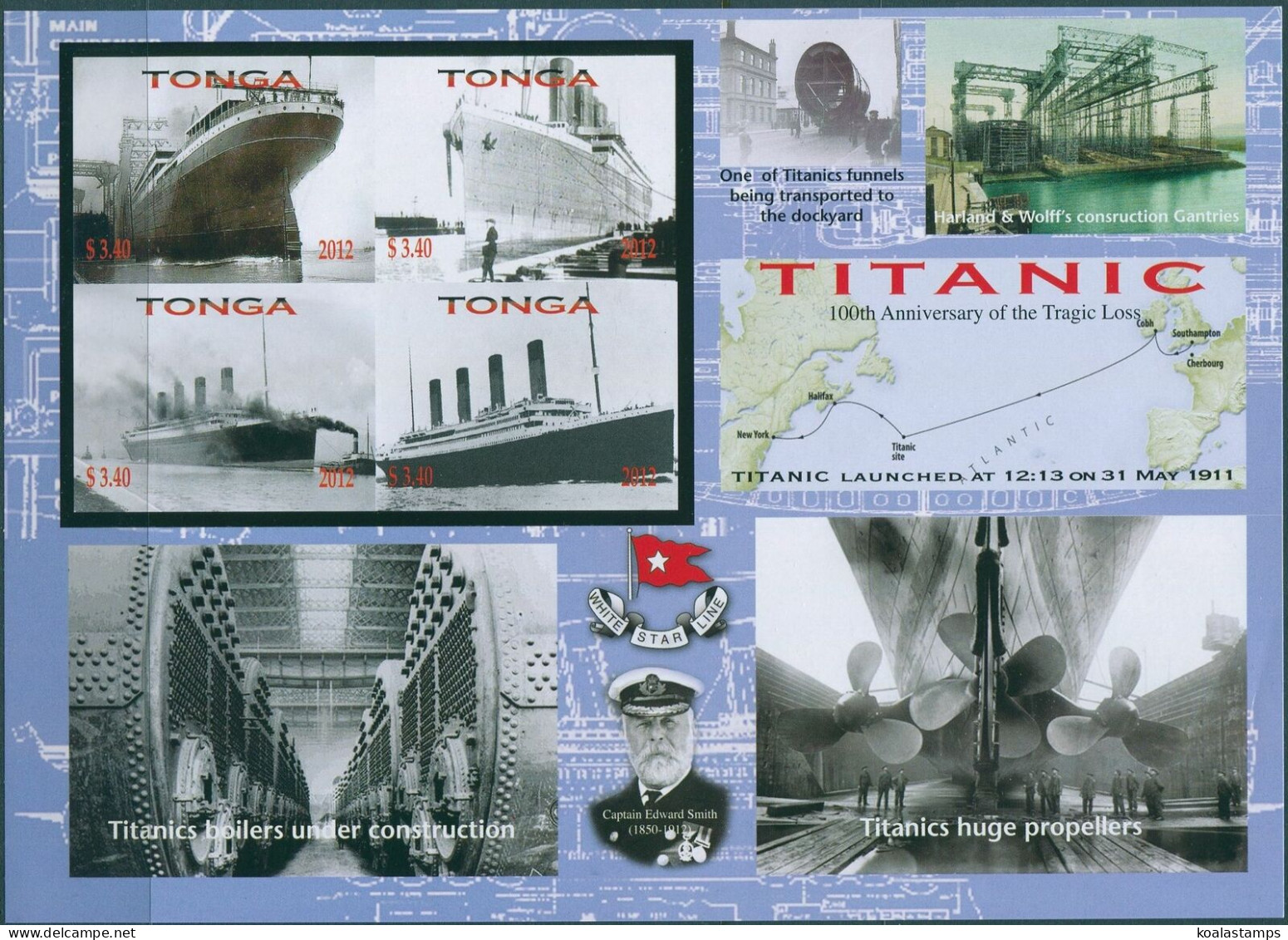 Tonga 2012 SG1645 Titanic Imperf Sheetlet MNH - Tonga (1970-...)