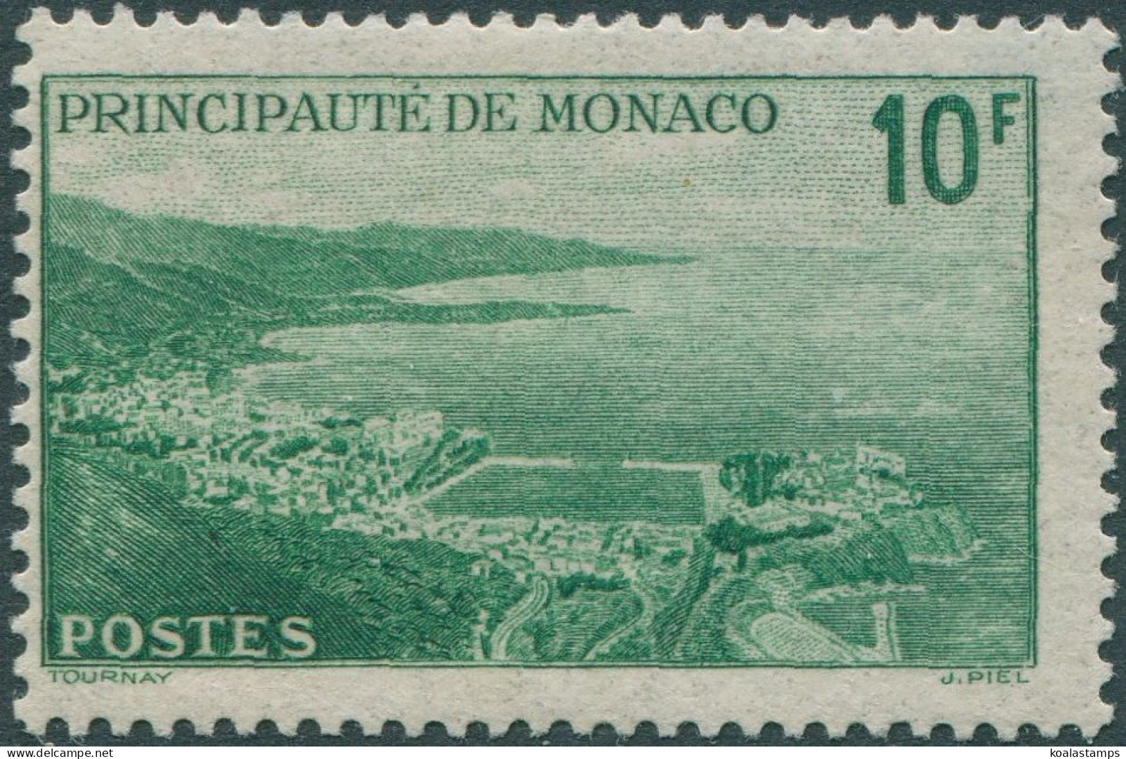 Monaco 1939 SG191 10f Green Aerial View MLH - Sonstige & Ohne Zuordnung