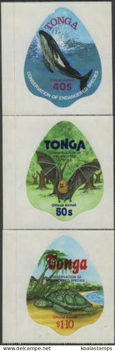 Tonga Official 1978 SGO184-O186 Endangered Wildlife Set MNH - Tonga (1970-...)