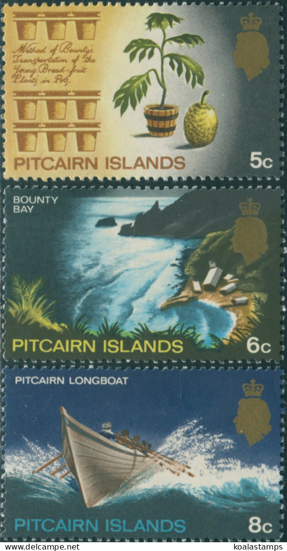Pitcairn Islands 1969 SG98-100 Plant Bay Longboat MNH - Pitcairneilanden