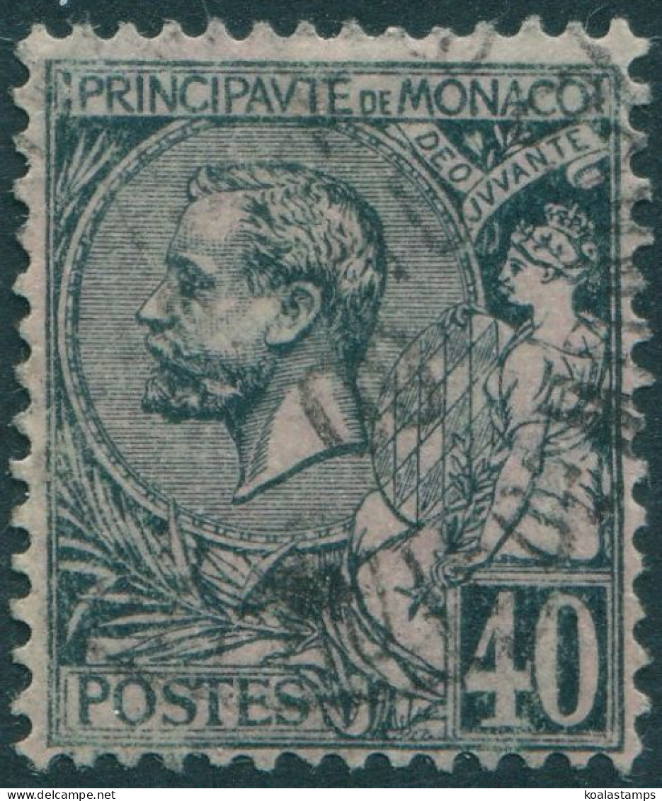 Monaco 1891 SG17 40c Black On Pink Prince Albert FU - Other & Unclassified