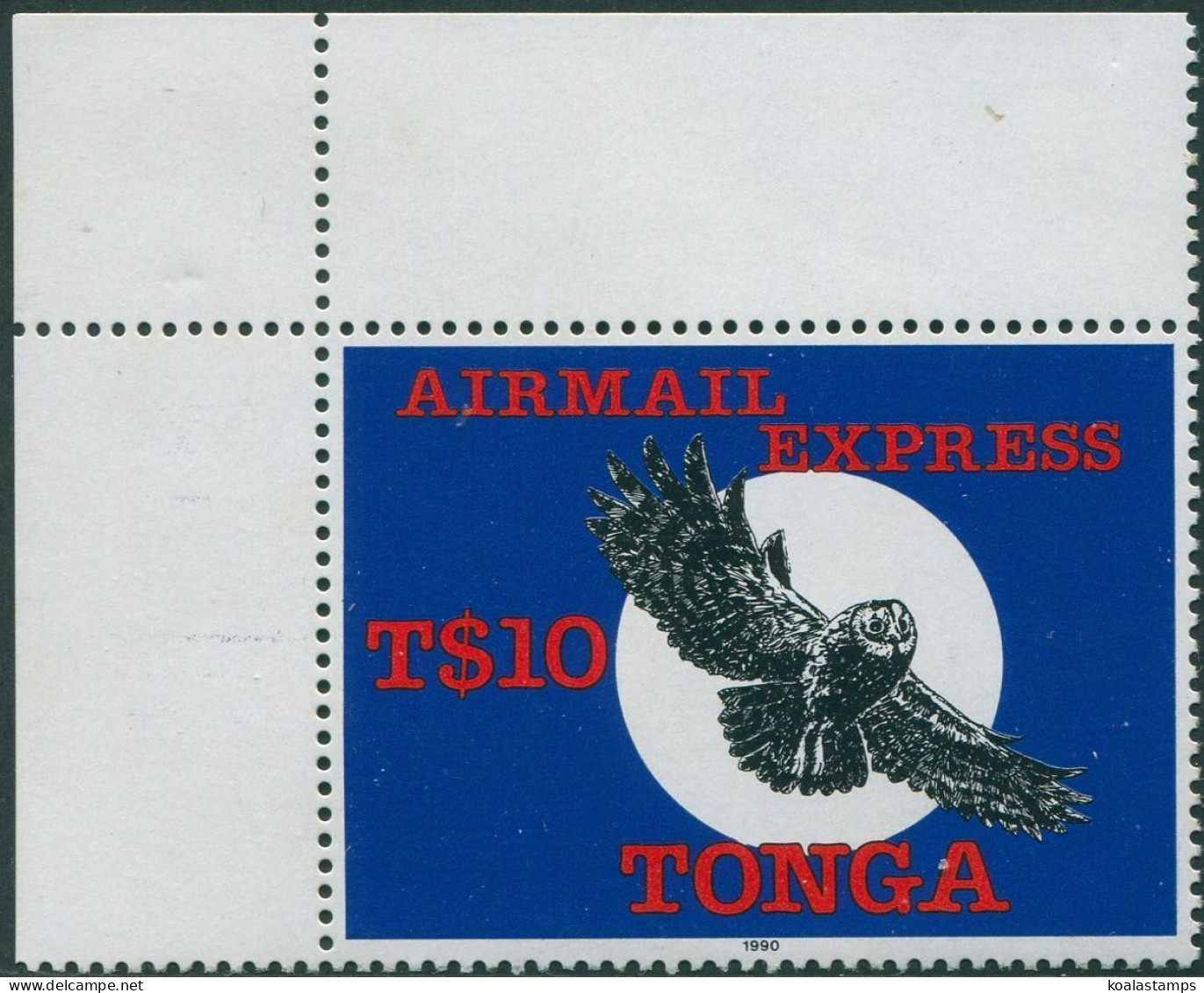 Tonga Express 1990 SGE1 10p Short-eared Owl In Flight MNH - Tonga (1970-...)