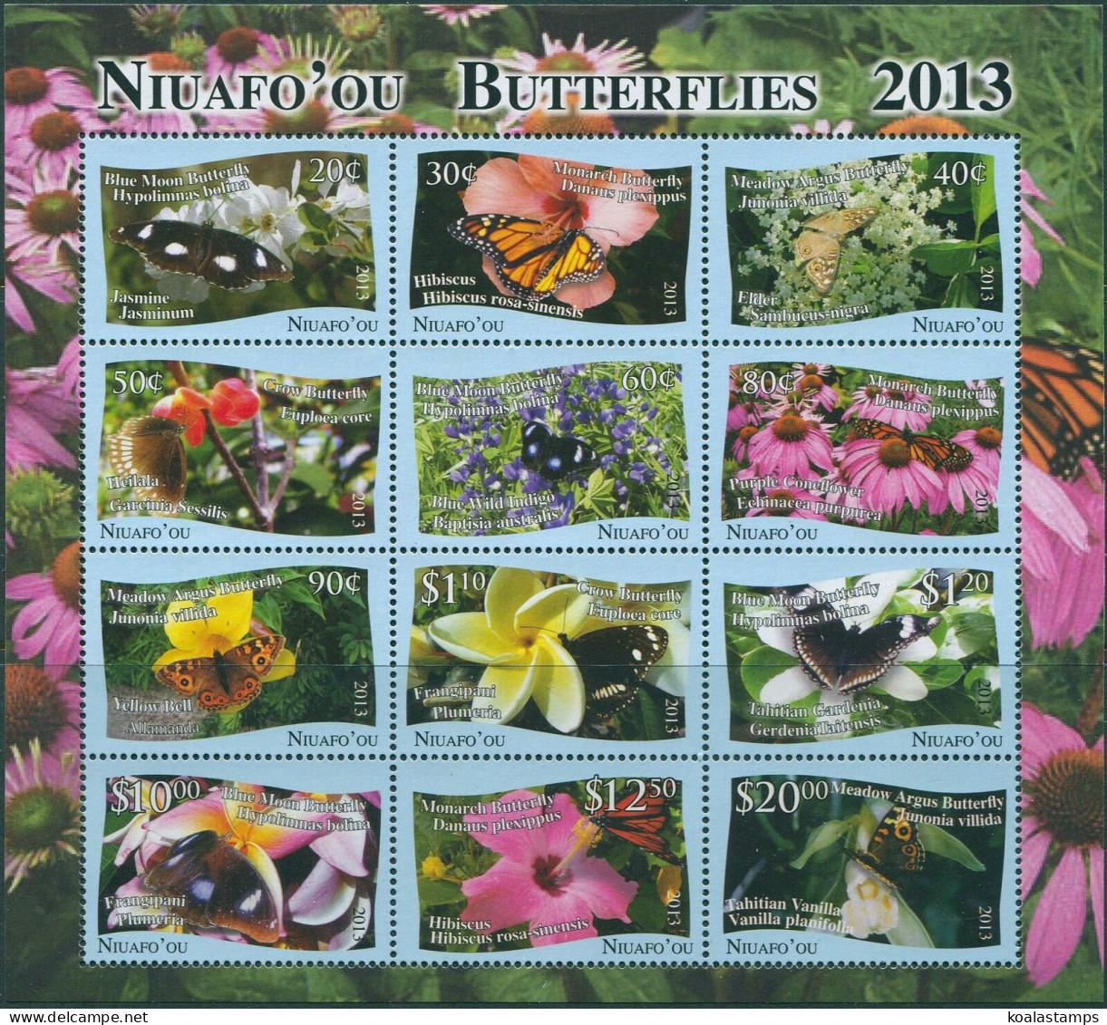 Niuafo'ou 2013 SG391 Butterflies And And Flowers MS MNH - Tonga (1970-...)