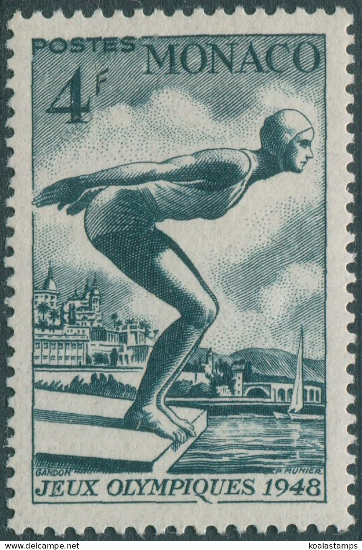 Monaco 1948 SG347 4f Slate Diving MNH - Altri & Non Classificati