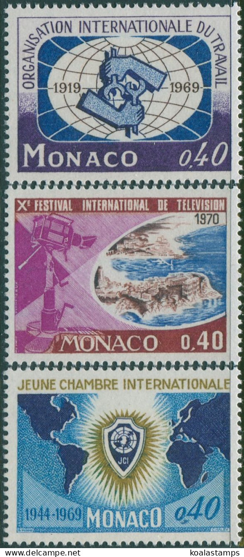Monaco 1969 SG961-963 ILO TV Commerce Set MNH - Sonstige & Ohne Zuordnung