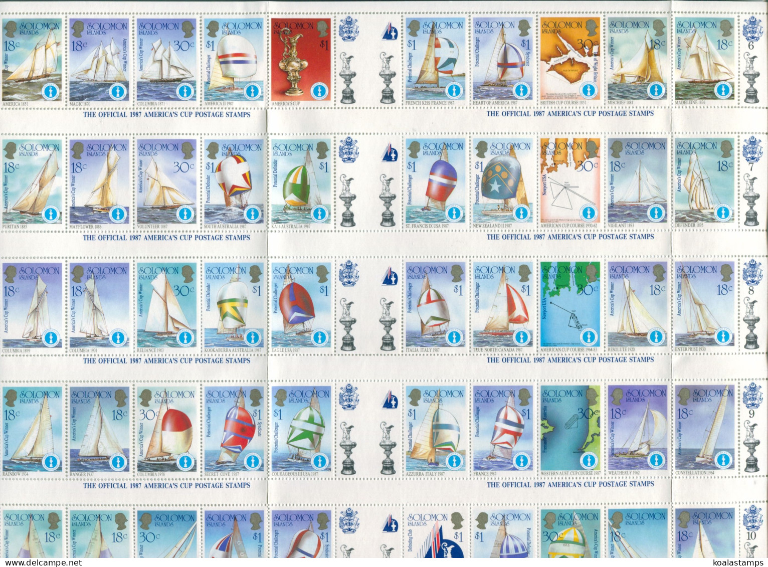 Solomon Islands 1986 SG570a America's Cup Sheet Of 50 MNH - Salomoninseln (Salomonen 1978-...)