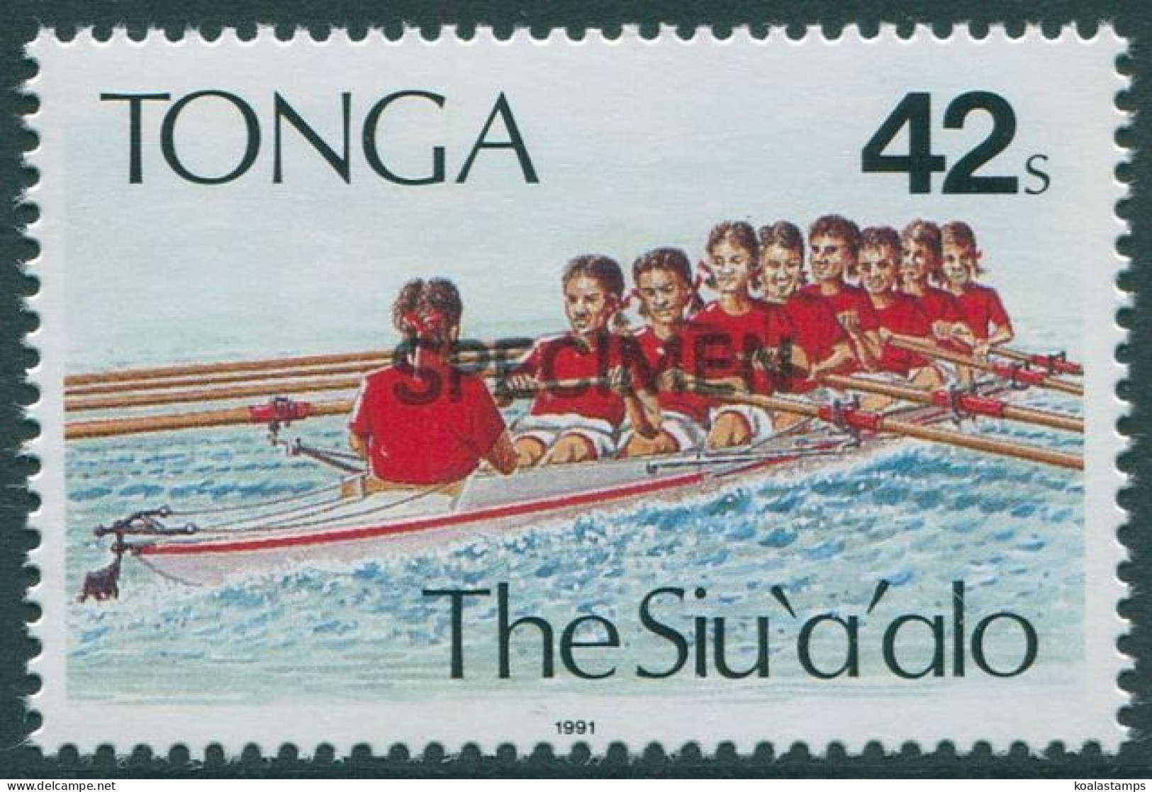 Tonga 1991 SG1148 42s Rowing SPECIMEN MNH - Tonga (1970-...)