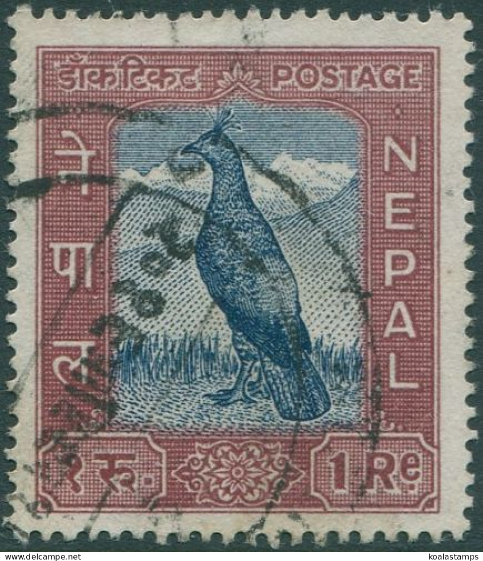 Nepal 1959 SG131 1r Blue And Brown Pheasant FU - Népal