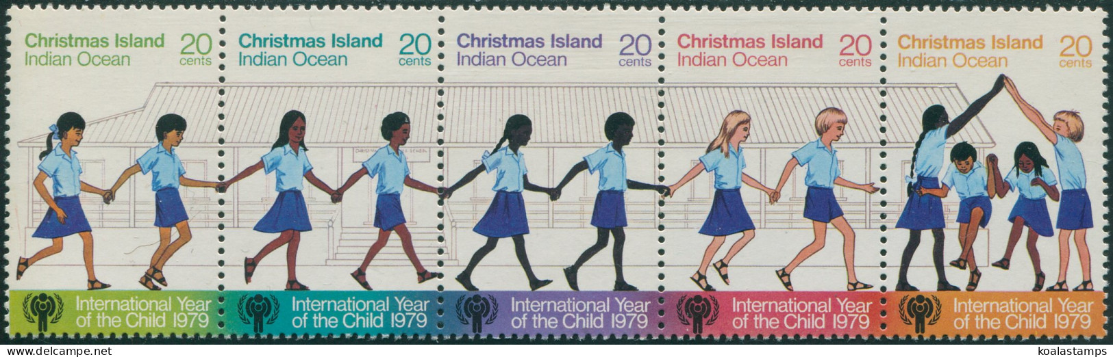 Christmas Island 1979 SG108a International Year Child Strip MNH - Christmaseiland