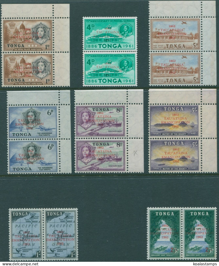 Tonga 1961 SG120-127 Emancipation Pairs With Broken "P" Flaw Sets MNH - Altri & Non Classificati