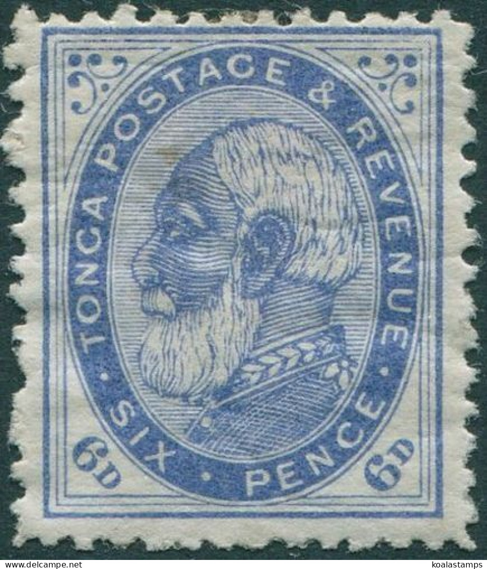 Tonga 1886 SG3 6d Blue King George I MH - Tonga (1970-...)