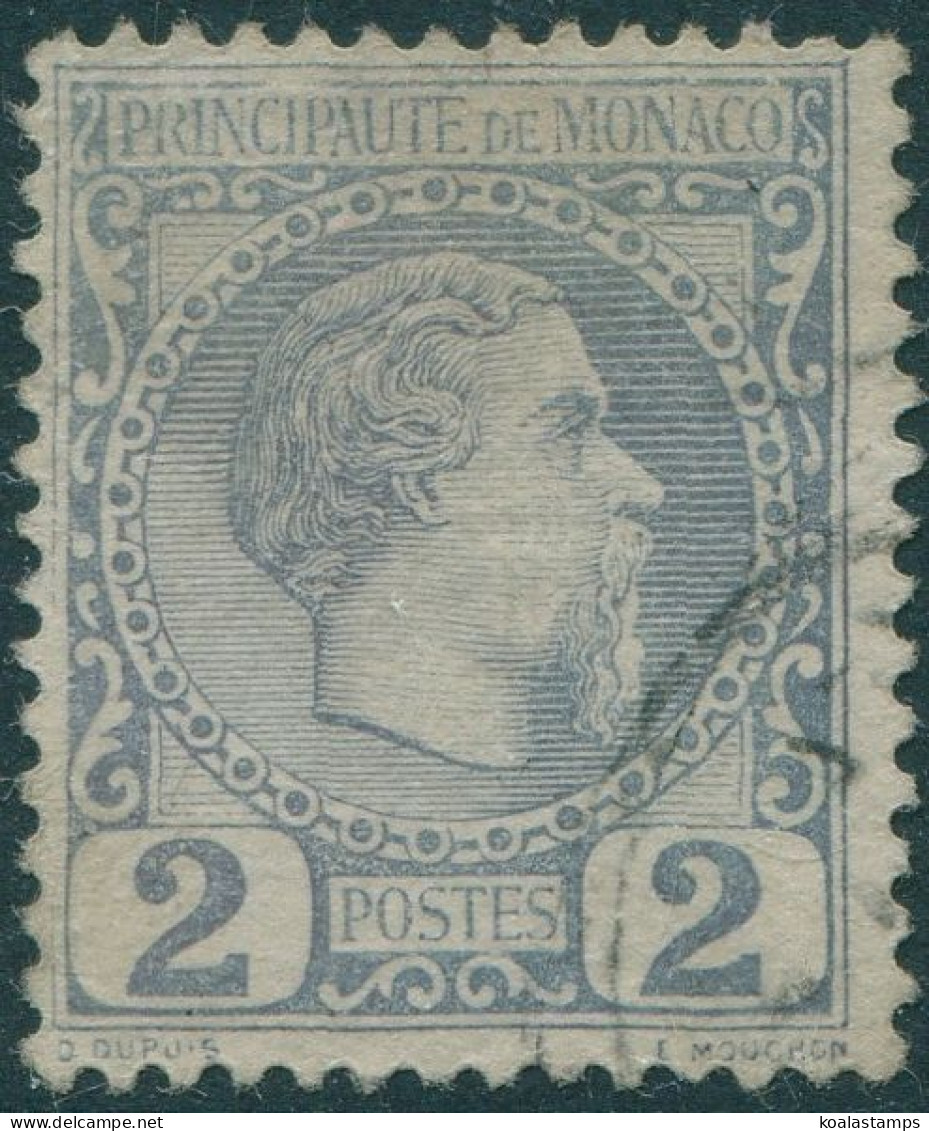 Monaco 1885 SG2 2c Lilac Prince Charles III FU - Other & Unclassified