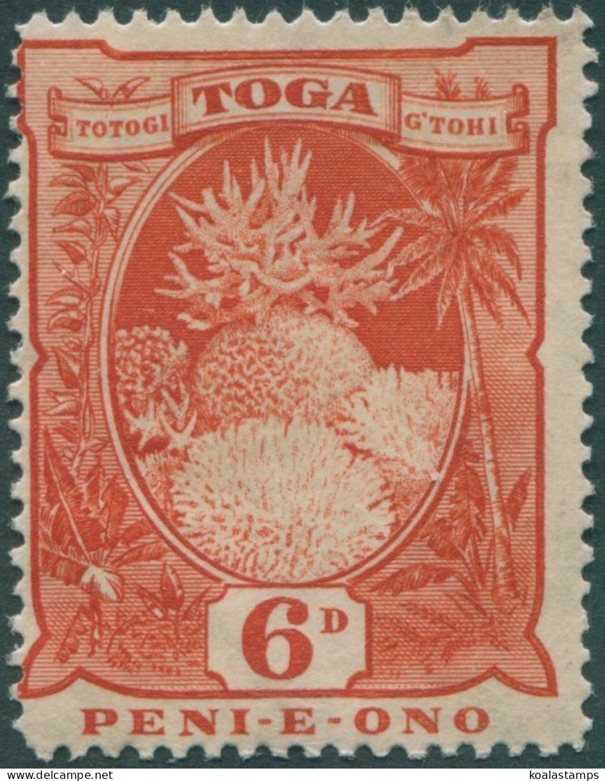 Tonga 1897 SG47a 6d Coral Wmk Sideways MNG - Tonga (1970-...)