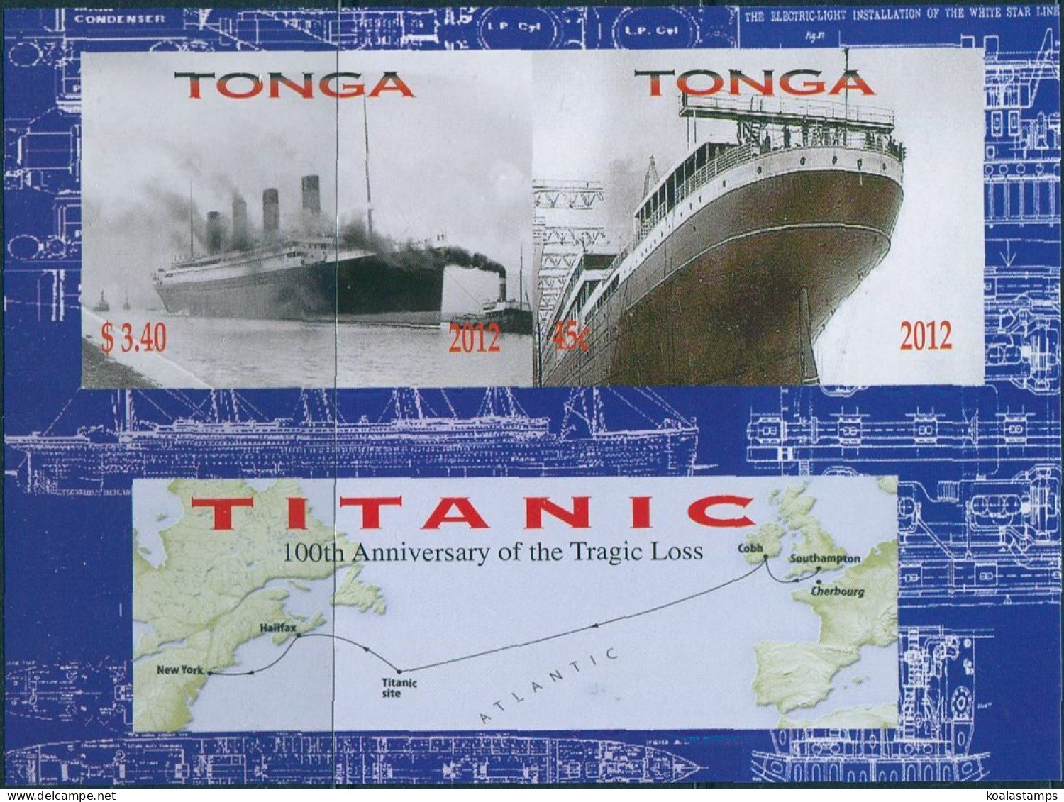 Tonga 2012 SG1644 Titanic Imperf MS MNH - Tonga (1970-...)