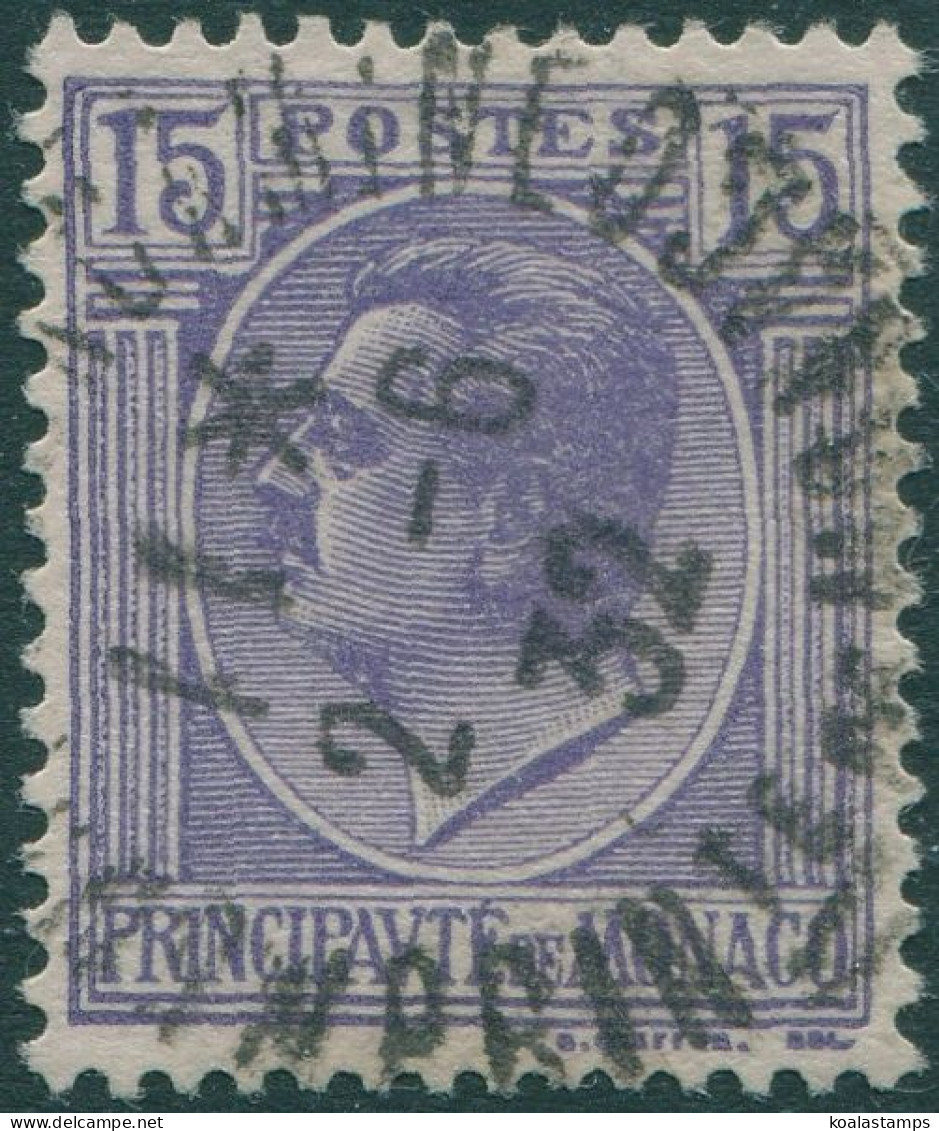 Monaco 1924 SG79 15c Violet Prince Louis FU - Altri & Non Classificati