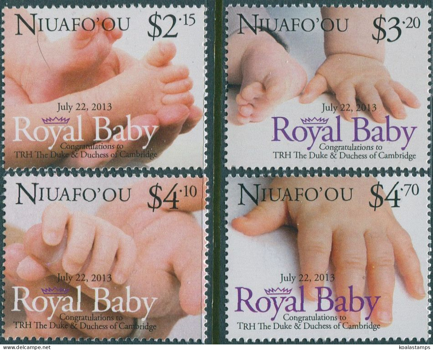 Niuafo'ou 2013 SG374-377 Royal Baby Prince George Set MNH - Tonga (1970-...)