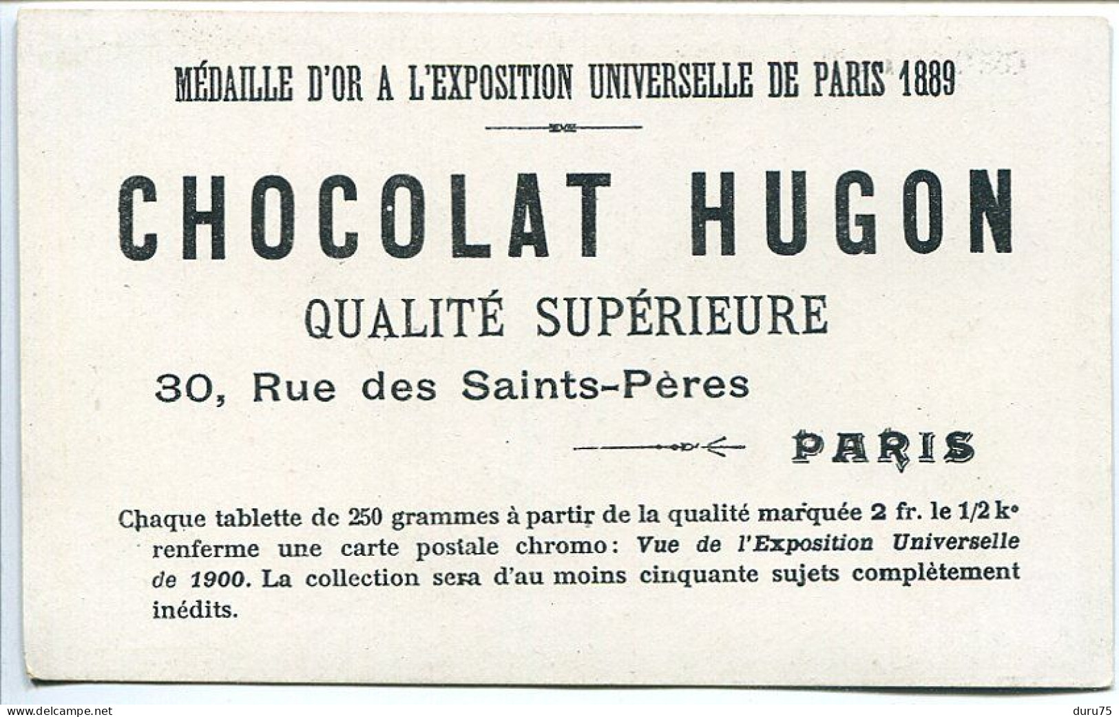 IMAGE CHROMO Chocolat HUGON * Le Marchand D'habits ( Homme Artiste Peintre Chevalet ) * Litho A. Farradesche - Altri & Non Classificati