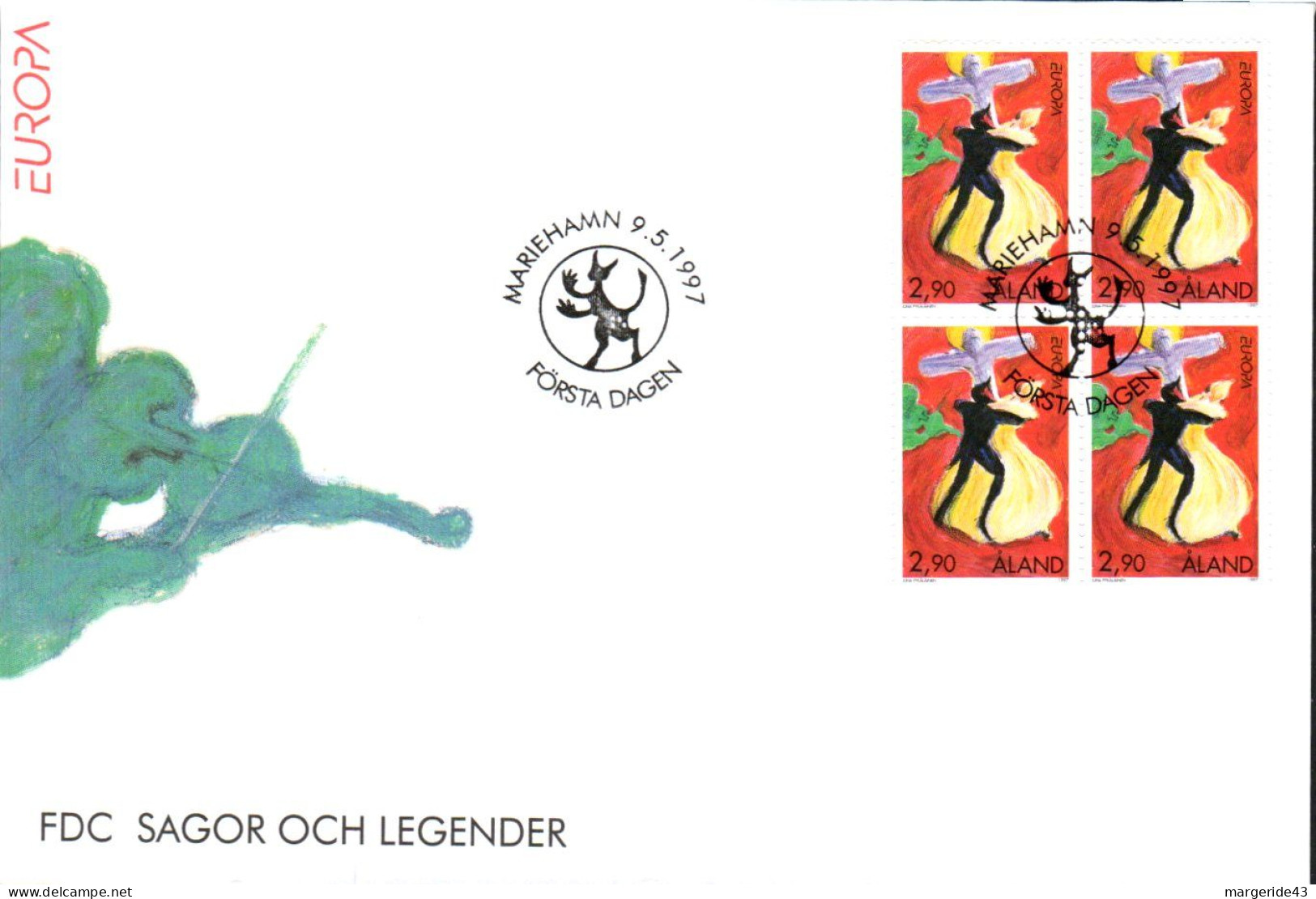 ALAND FDC 1997 EUROPA CONTES ET LEGENDES - Aland