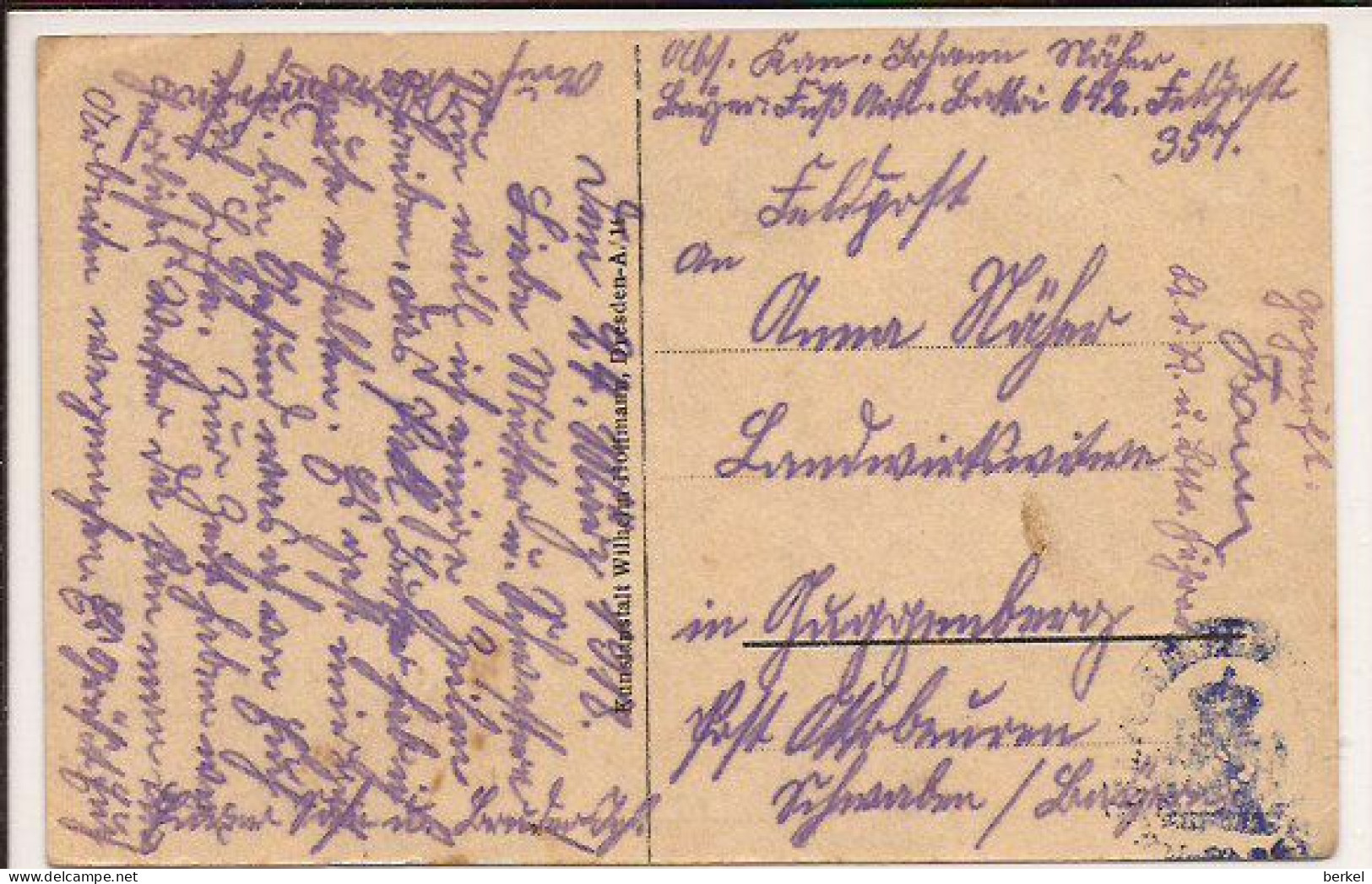 HOUTHULST JONKERSHOVE GETEKENDE MOLEN FELDPOST 24...1918 434 /d1 - Houthulst