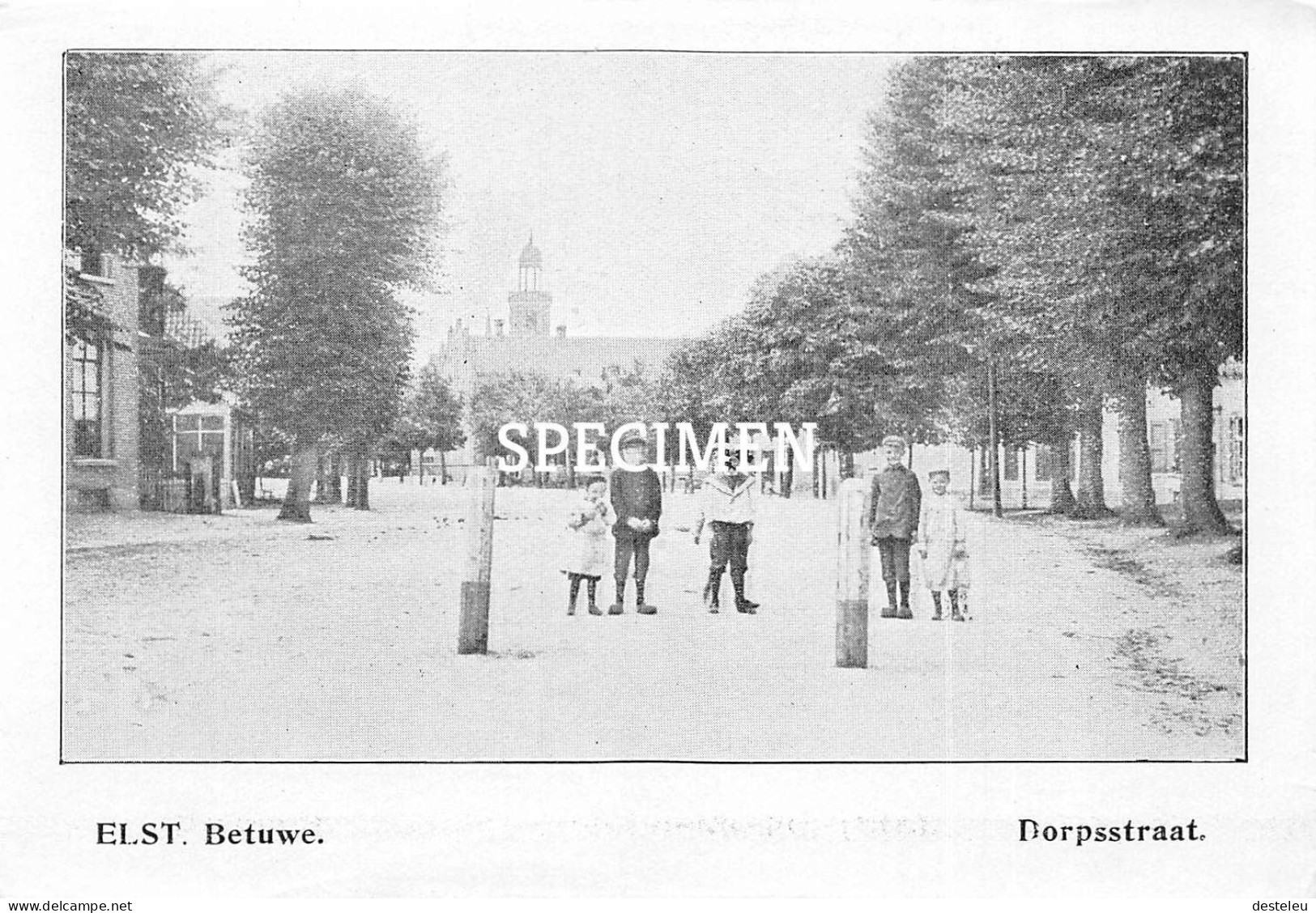 Prent - Dorpsstraat Elst Betuwe  - 8.5x12.5 Cm - Other & Unclassified